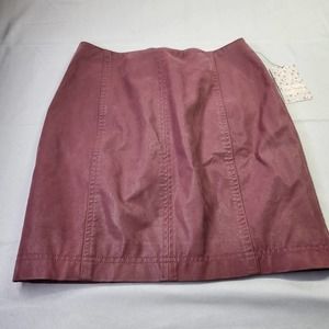 Free People Size 2 Womens Faux Leather A-Line Mini Skirt Pressed Flowers NWT